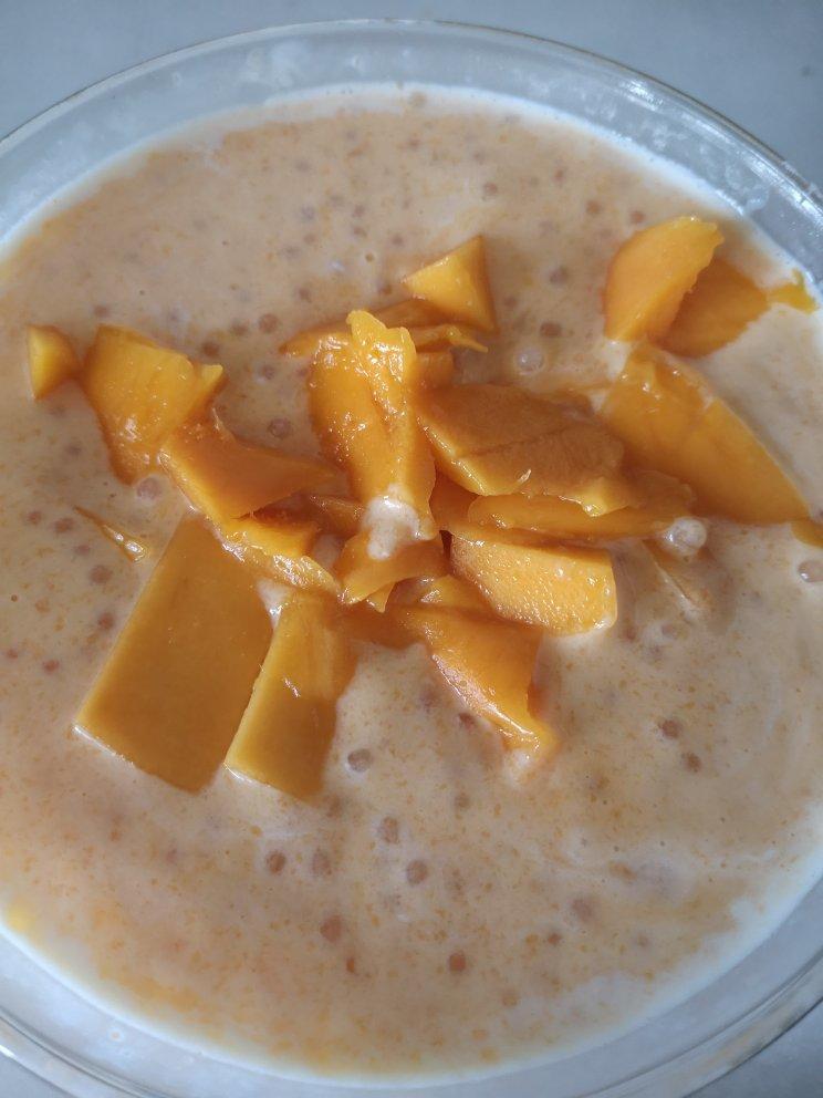 港式甜品——杨枝甘露(芒果西米露)附芒果花切法