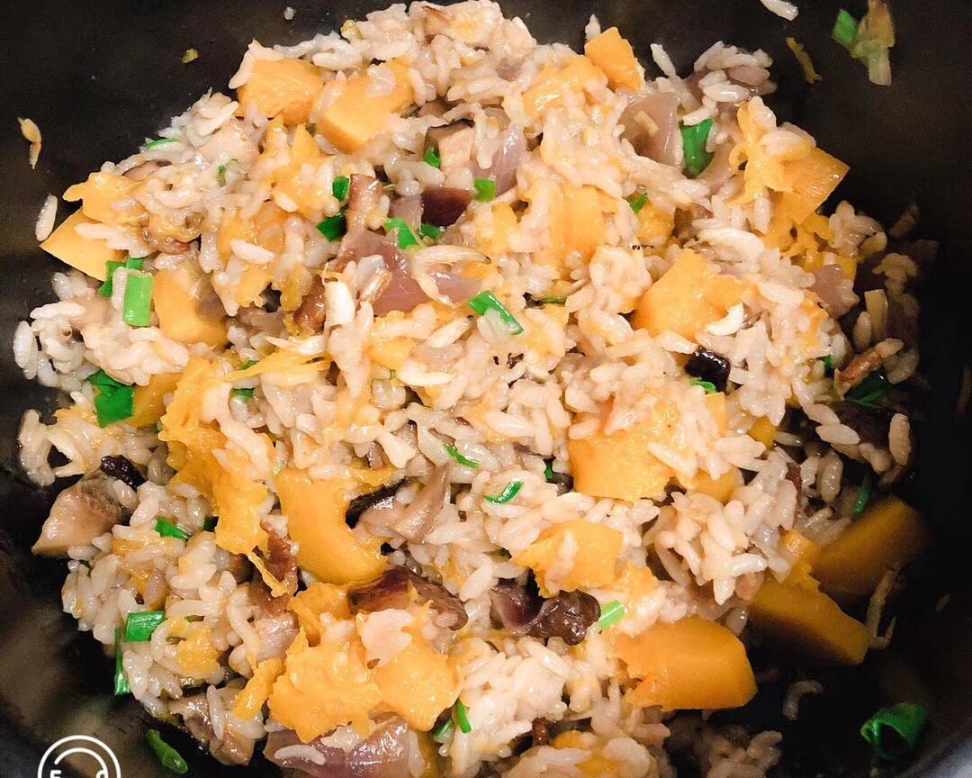 懒人南瓜咸饭 (pumpkin rice)