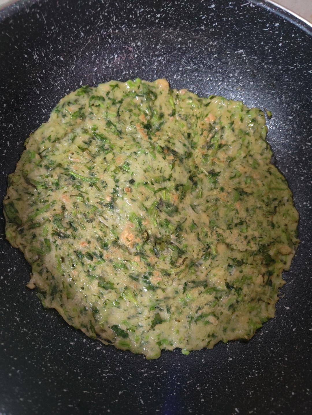 茼蒿鸡蛋饼