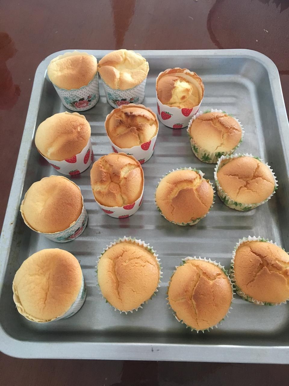 原味戚风纸杯蛋糕（烤箱做纸杯蛋糕）