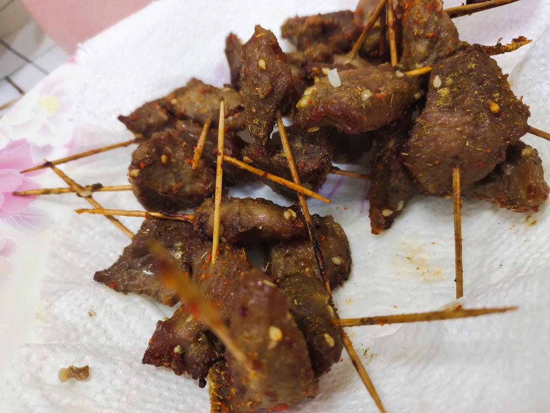 空气炸锅版孜然牙签肉