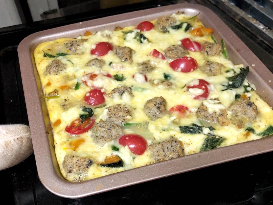 菠菜培根南瓜烘蛋，蛋嫩的秘诀在这里