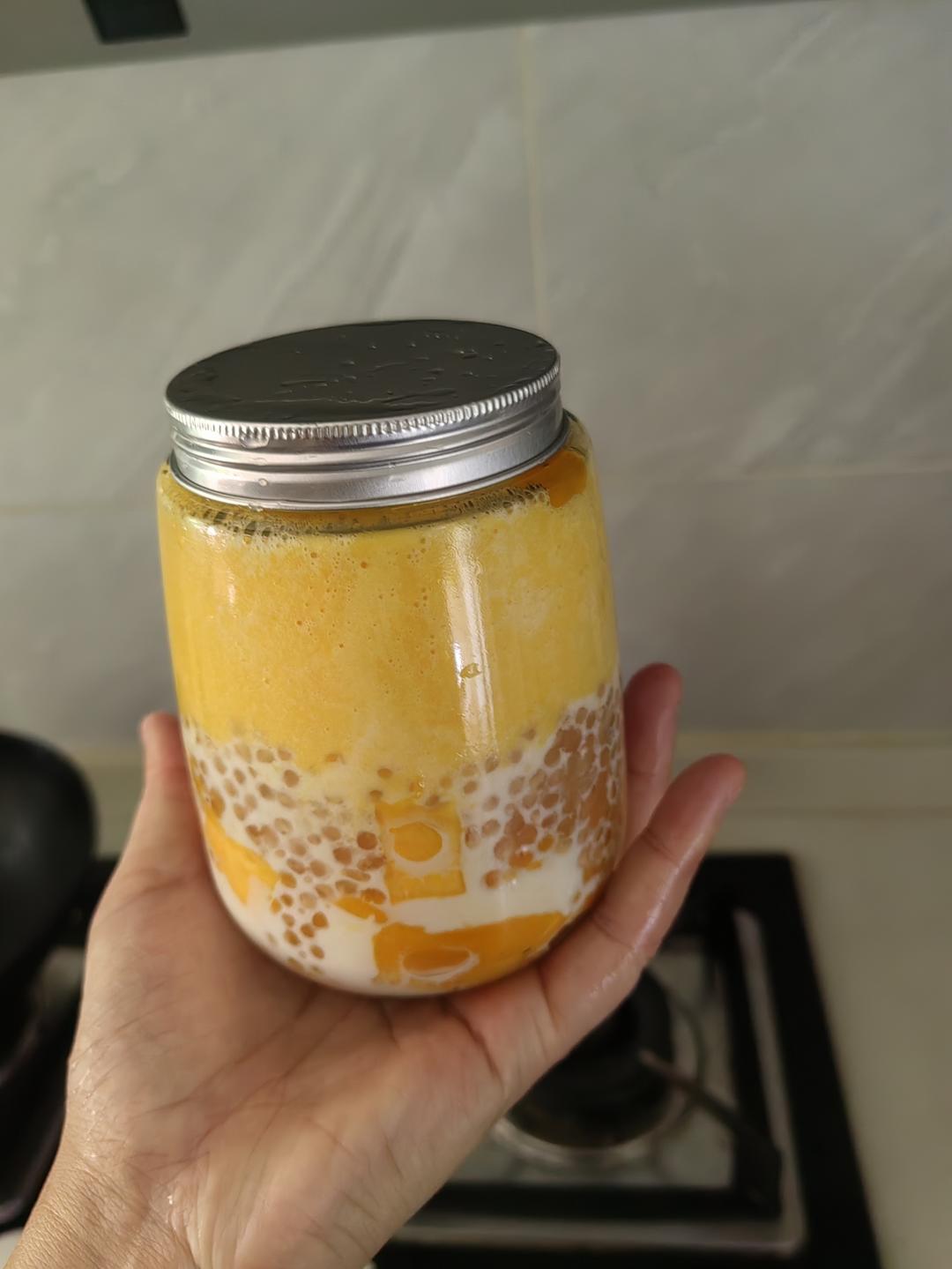 港式甜品——杨枝甘露(芒果西米露)附芒果花切法