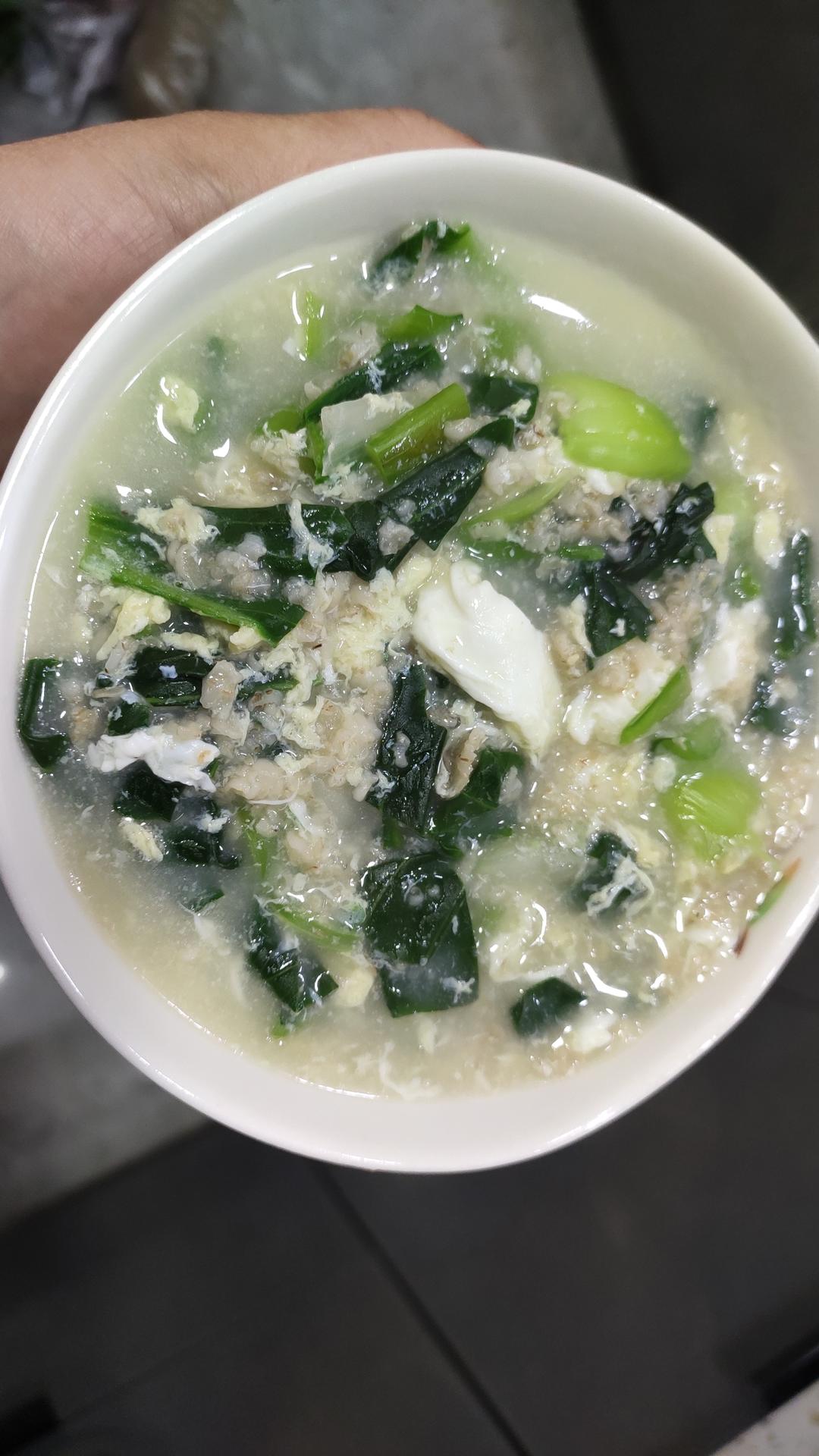 健康快手低脂青菜鸡蛋燕麦粥