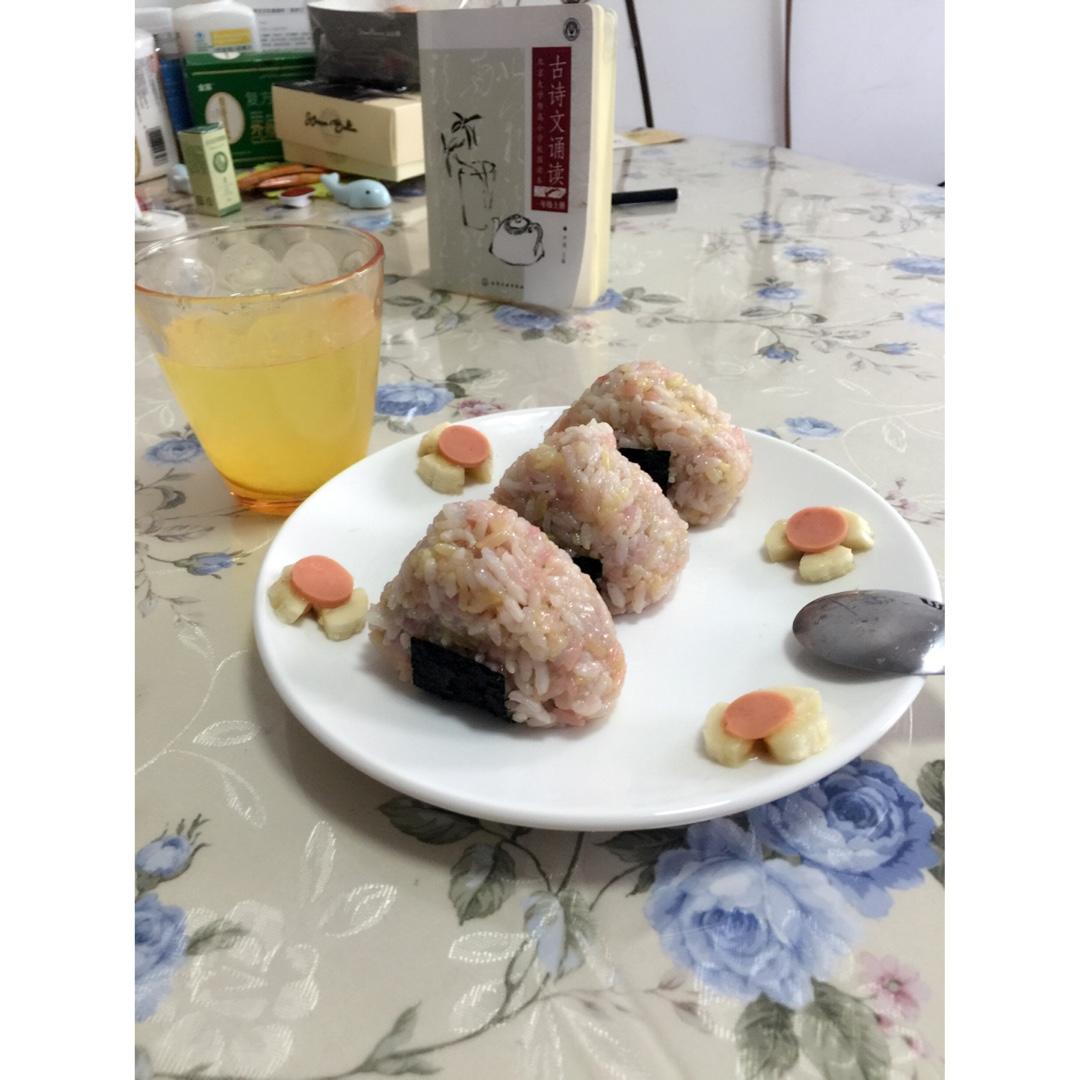 【北京早上好】云南花米饭团（辣黄瓜、泡菜、鸡蛋金枪鱼酱三种口味~*内附详细的手捏饭团方法*~）