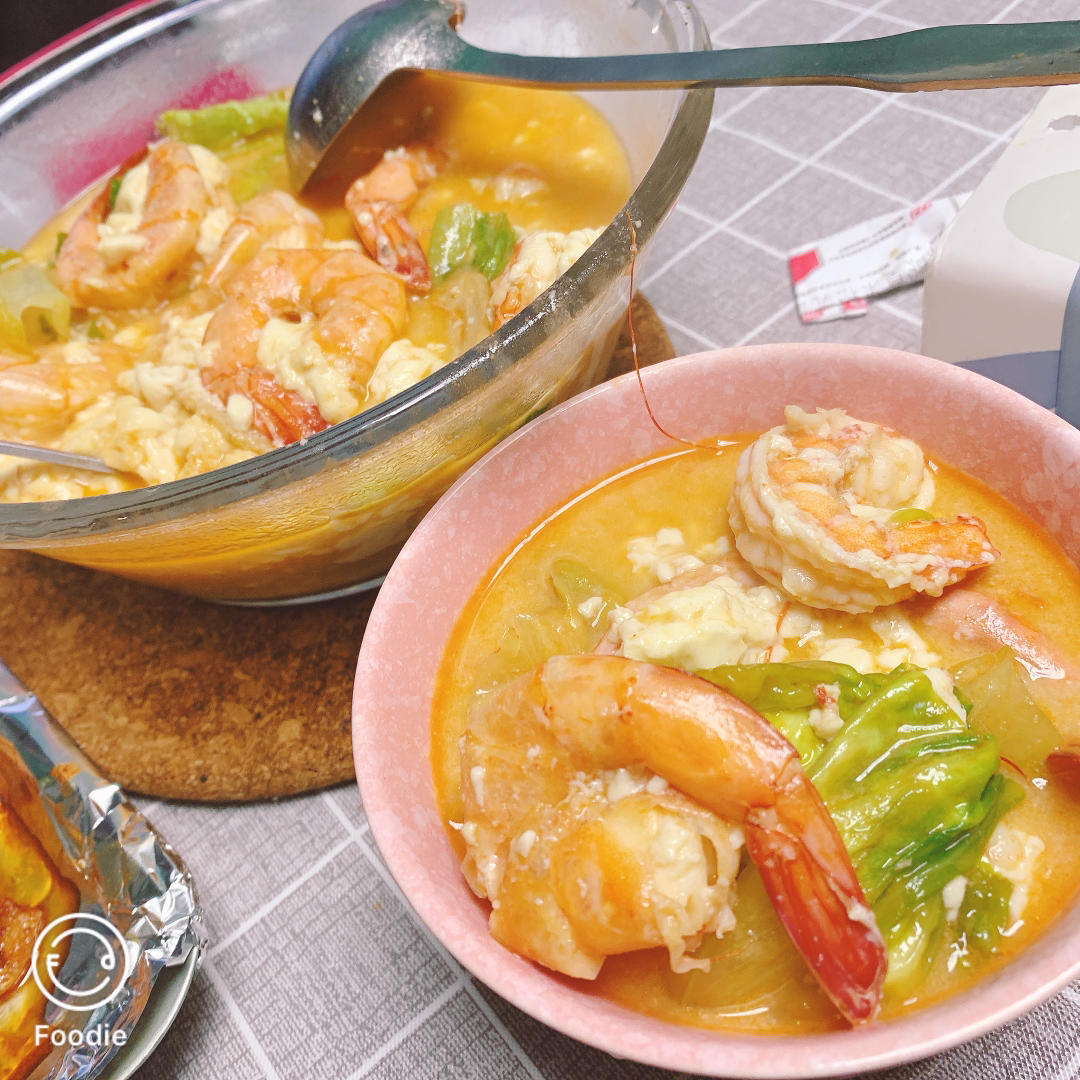 美味鲜虾豆腐汤