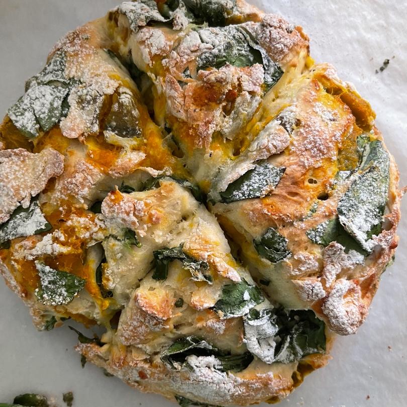 菠菜南瓜奶酪丹波面包丨健康·烘焙