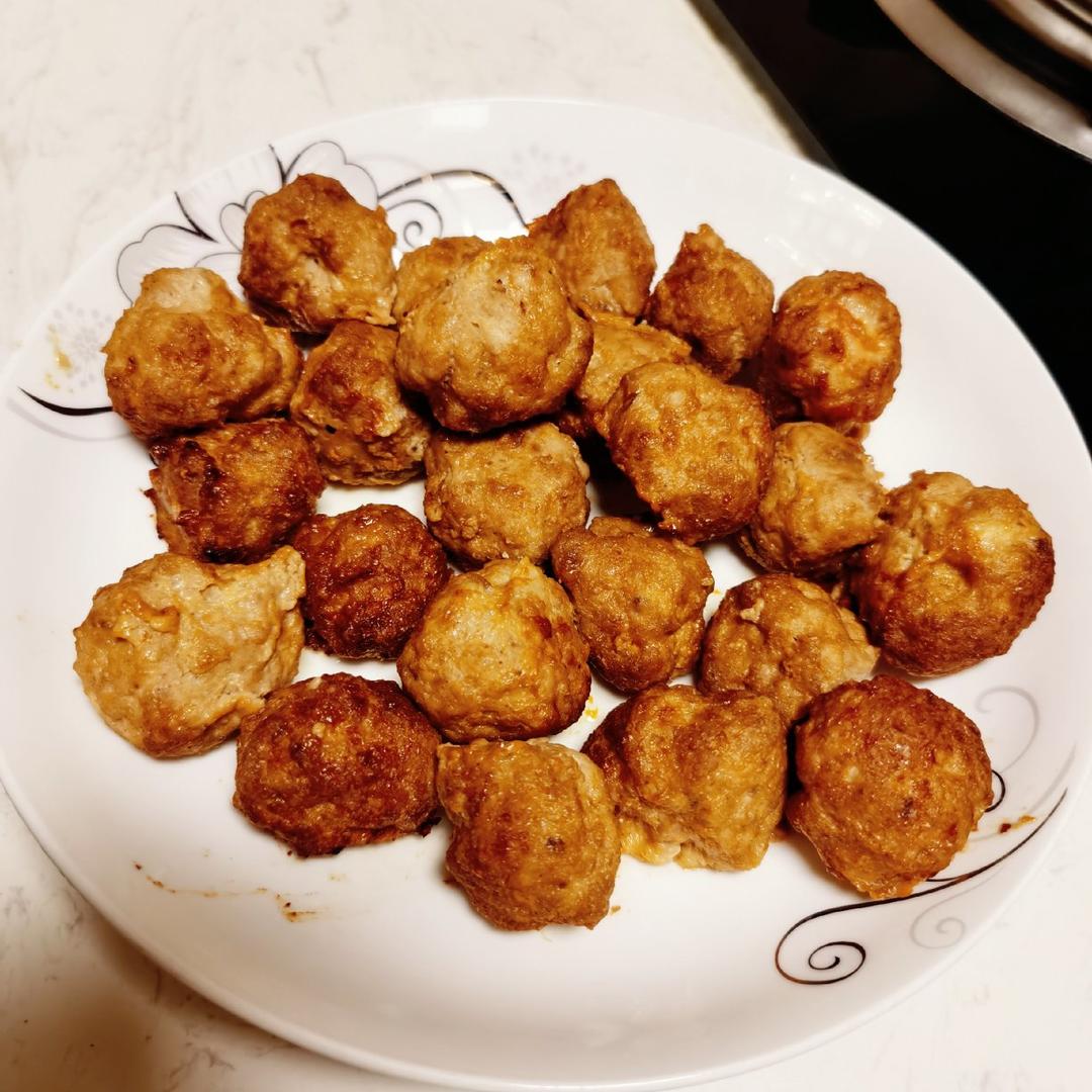 空气炸锅青椒香菇鸡胸丸子 减肥食谱