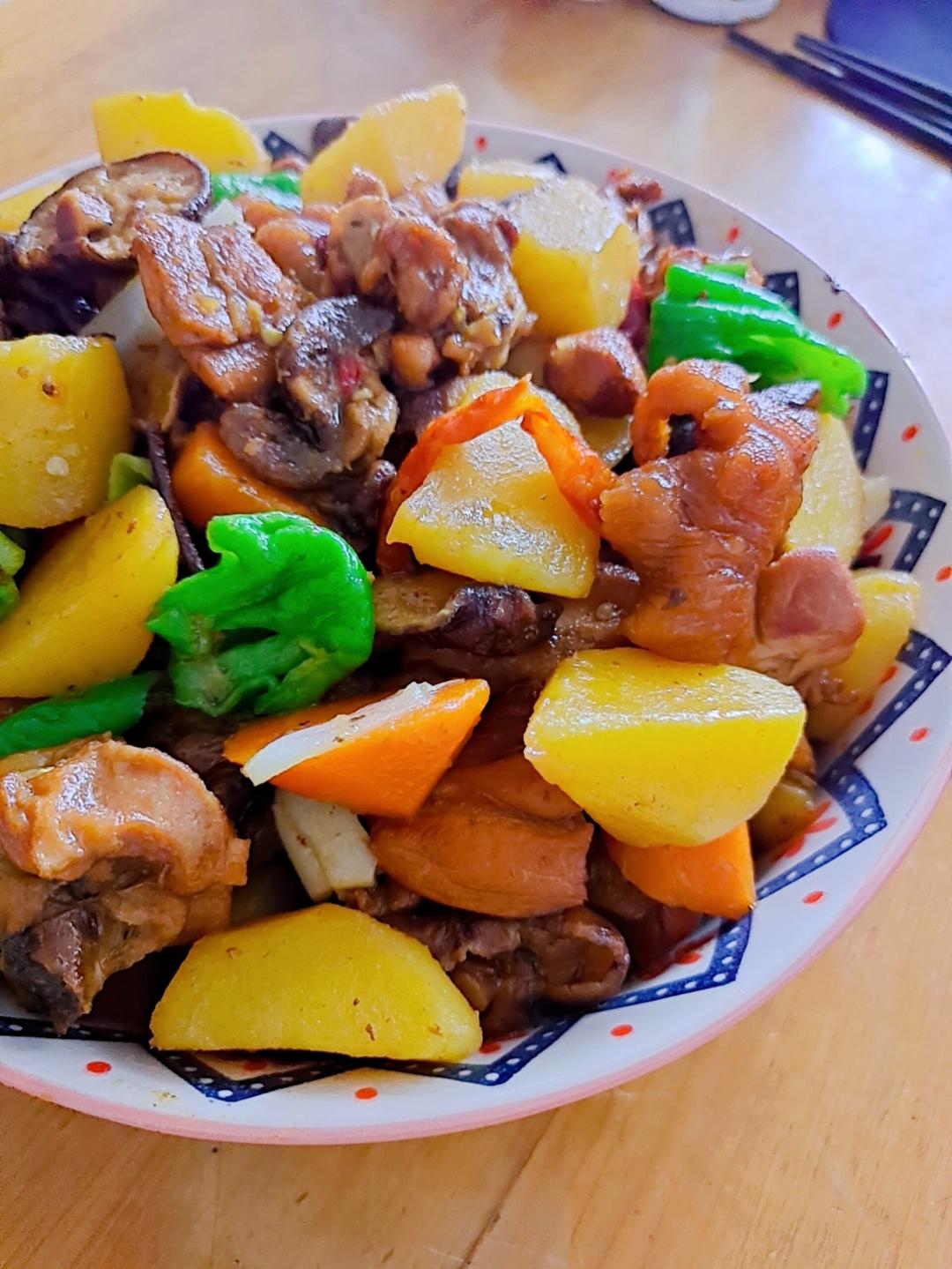新疆特色大盘鸡（附加皮带面做法）