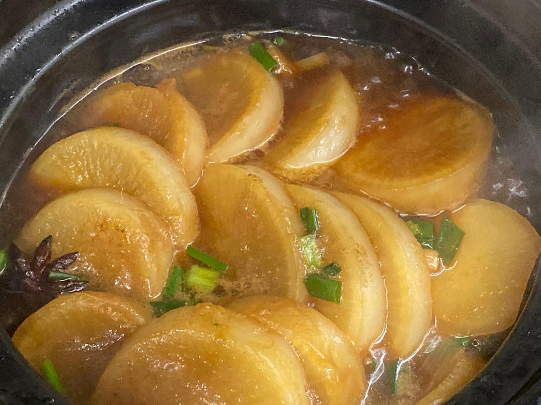 好吃不胖❗️清甜可口💯素烧白萝卜这样做比肉还香～