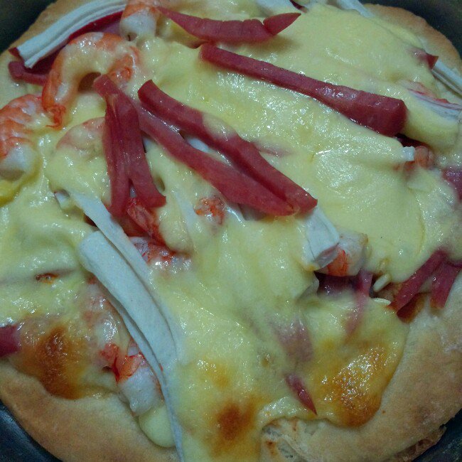 厚底鲜虾培根披萨