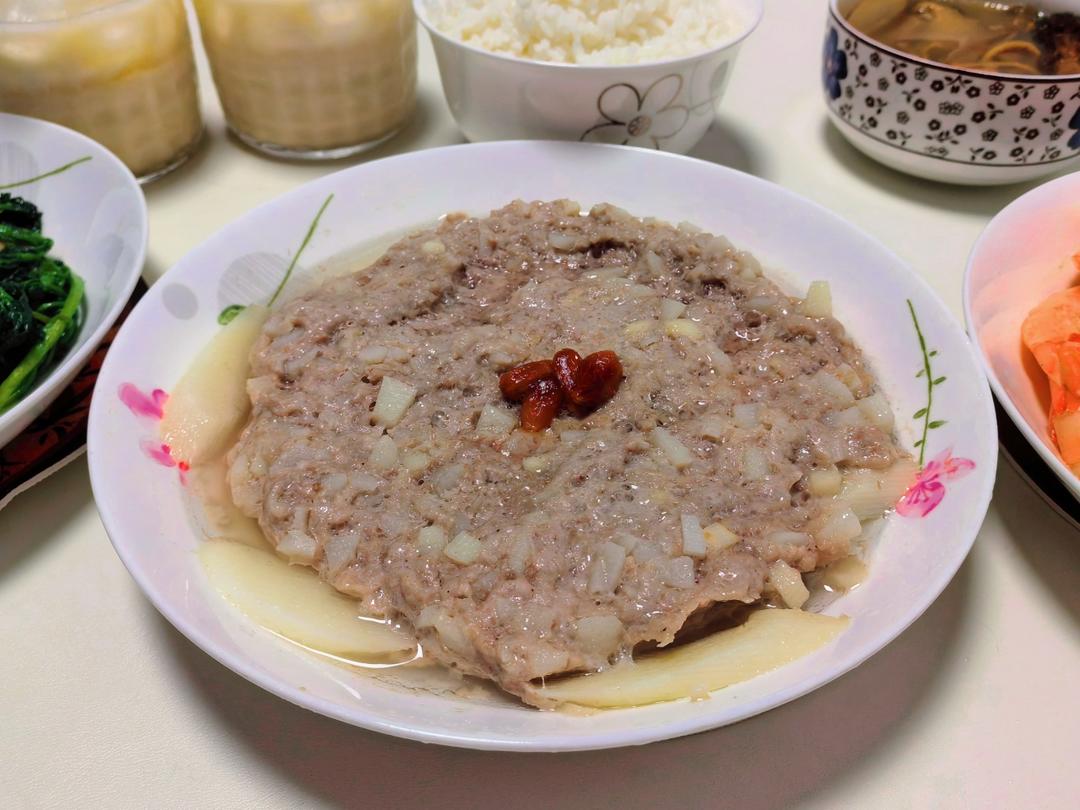 山药蒸肉饼