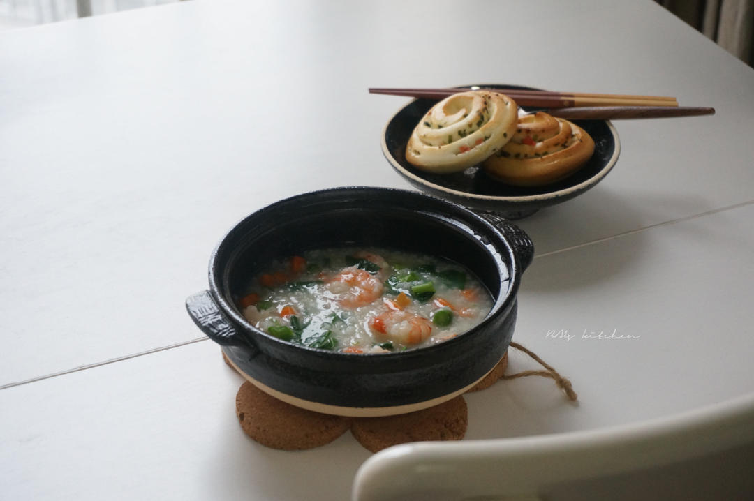 什锦蔬菜鲜虾粥