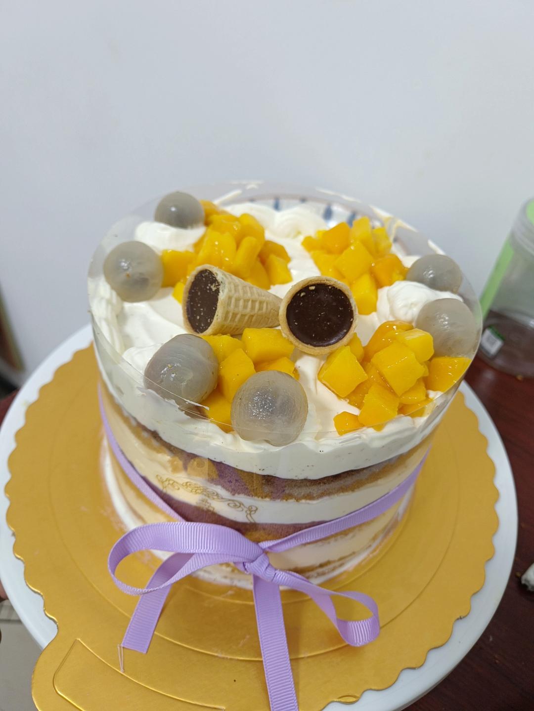 芒果裸蛋糕（六寸戚风）