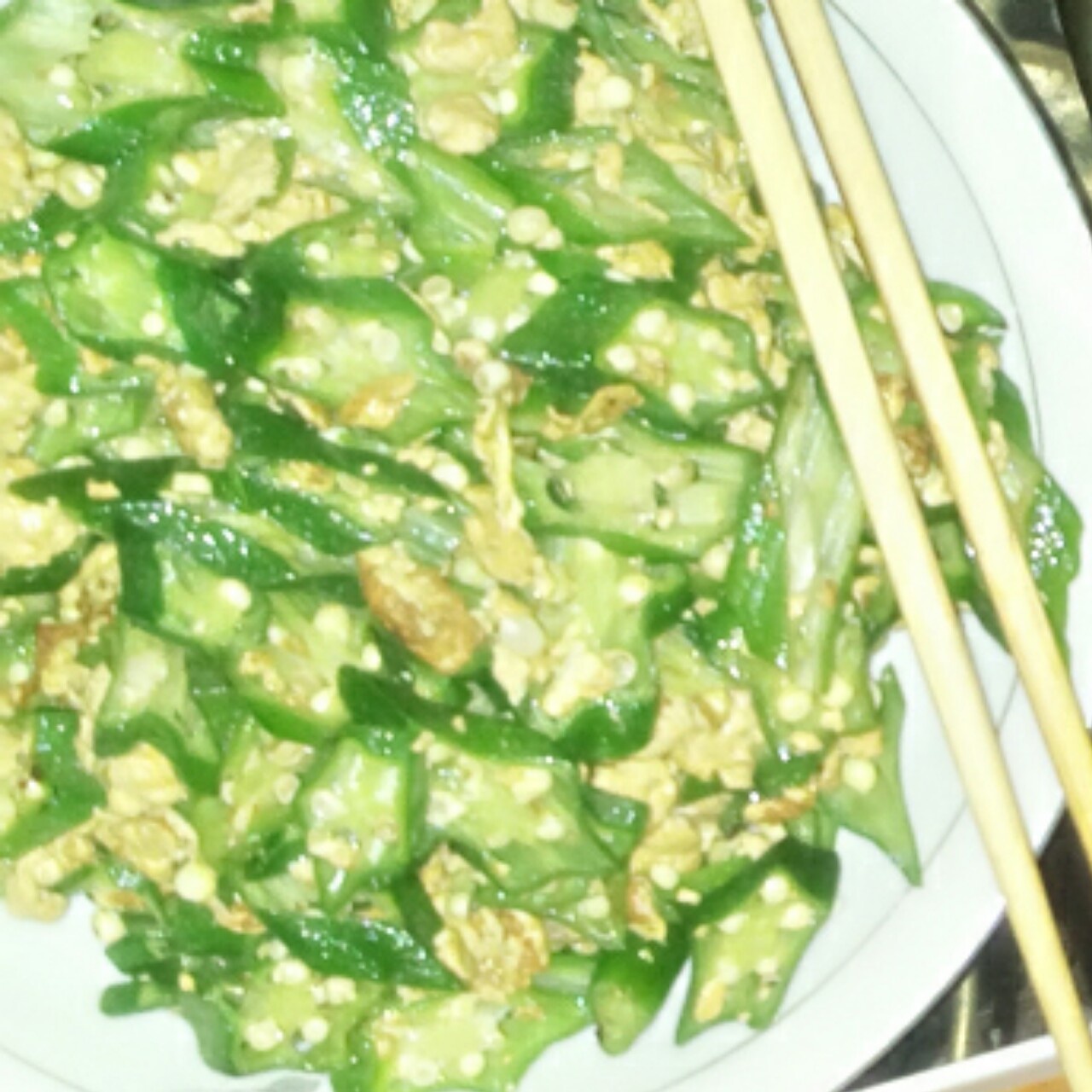 秋葵炒鸡蛋