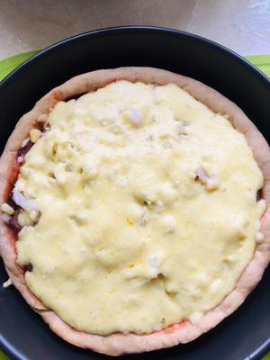 简单好吃的全麦粉熏肉玉米披萨的做法 步骤7