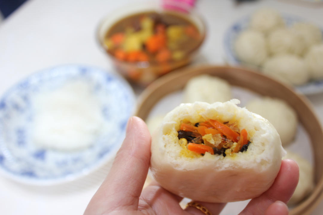 ♨️包子好吃的密码💯给肉都不换的胡萝卜木耳鸡蛋素馅包子