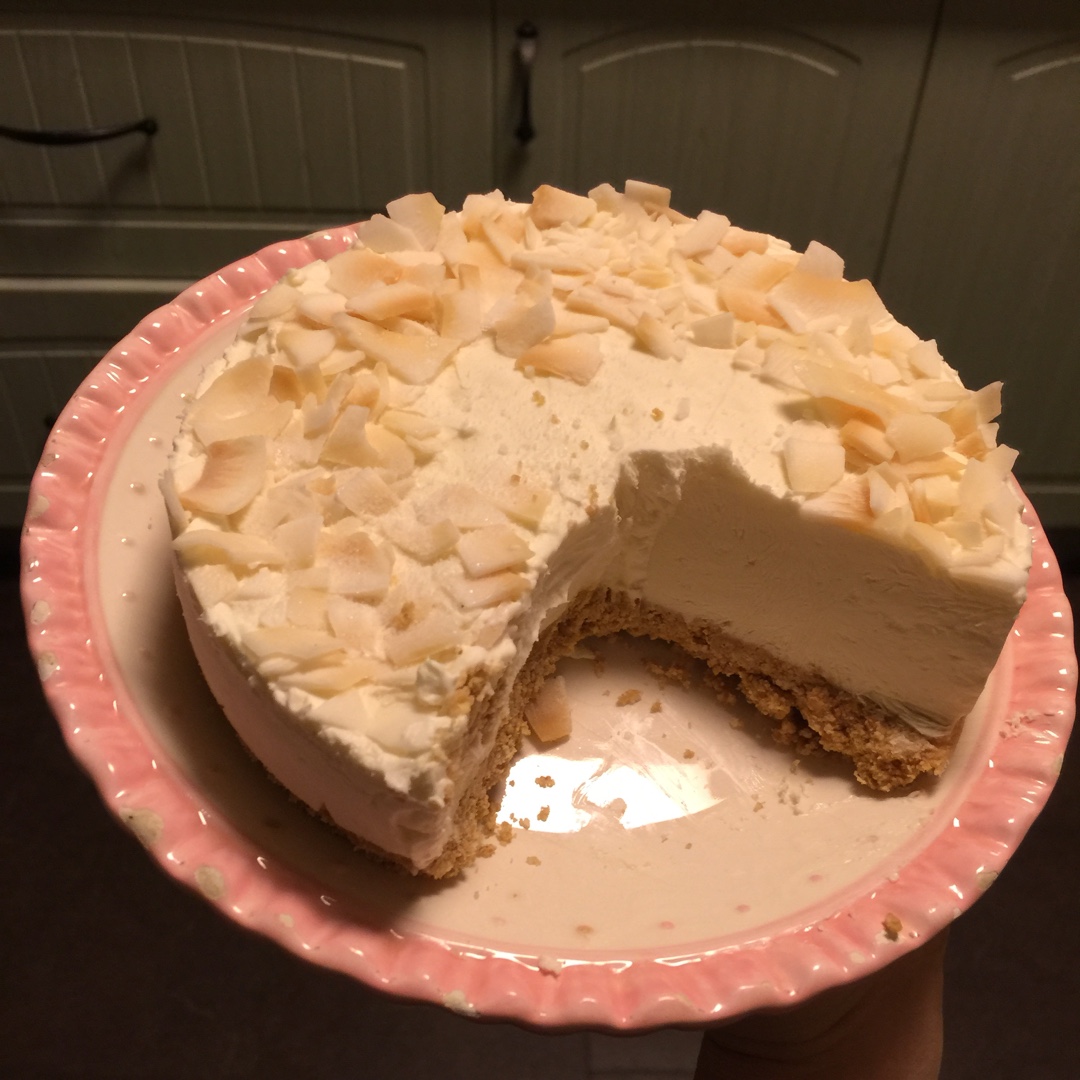 lalagxce做的不用烘焙的杏仁芝士蛋糕cheesecake