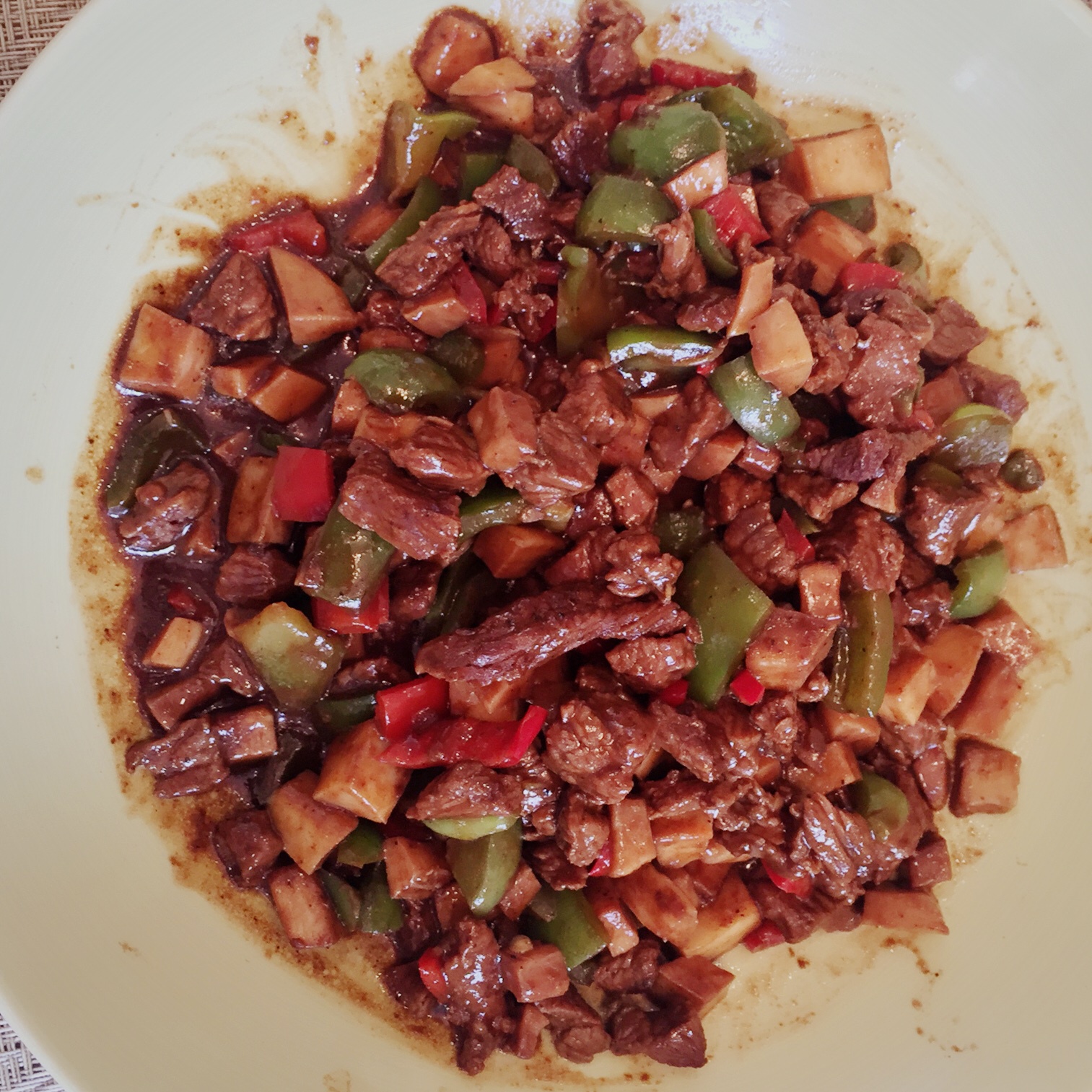 黑椒杏鲍菇牛肉粒
