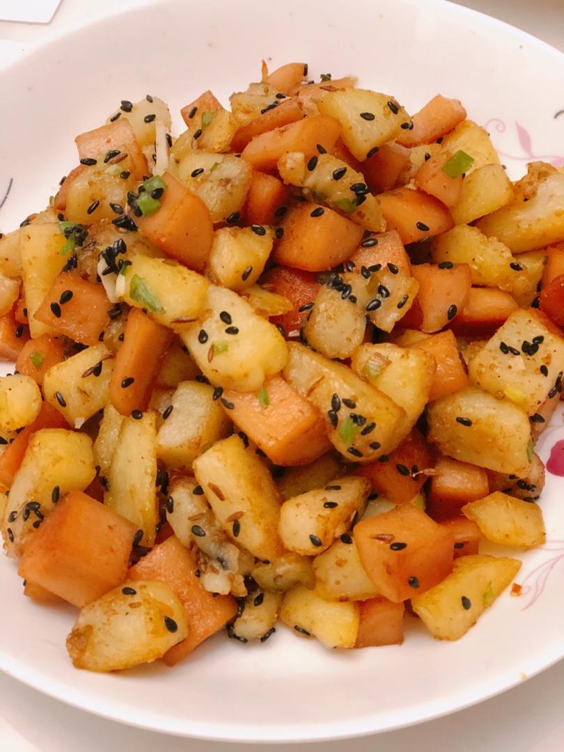 香辣孜然火腿土豆丁