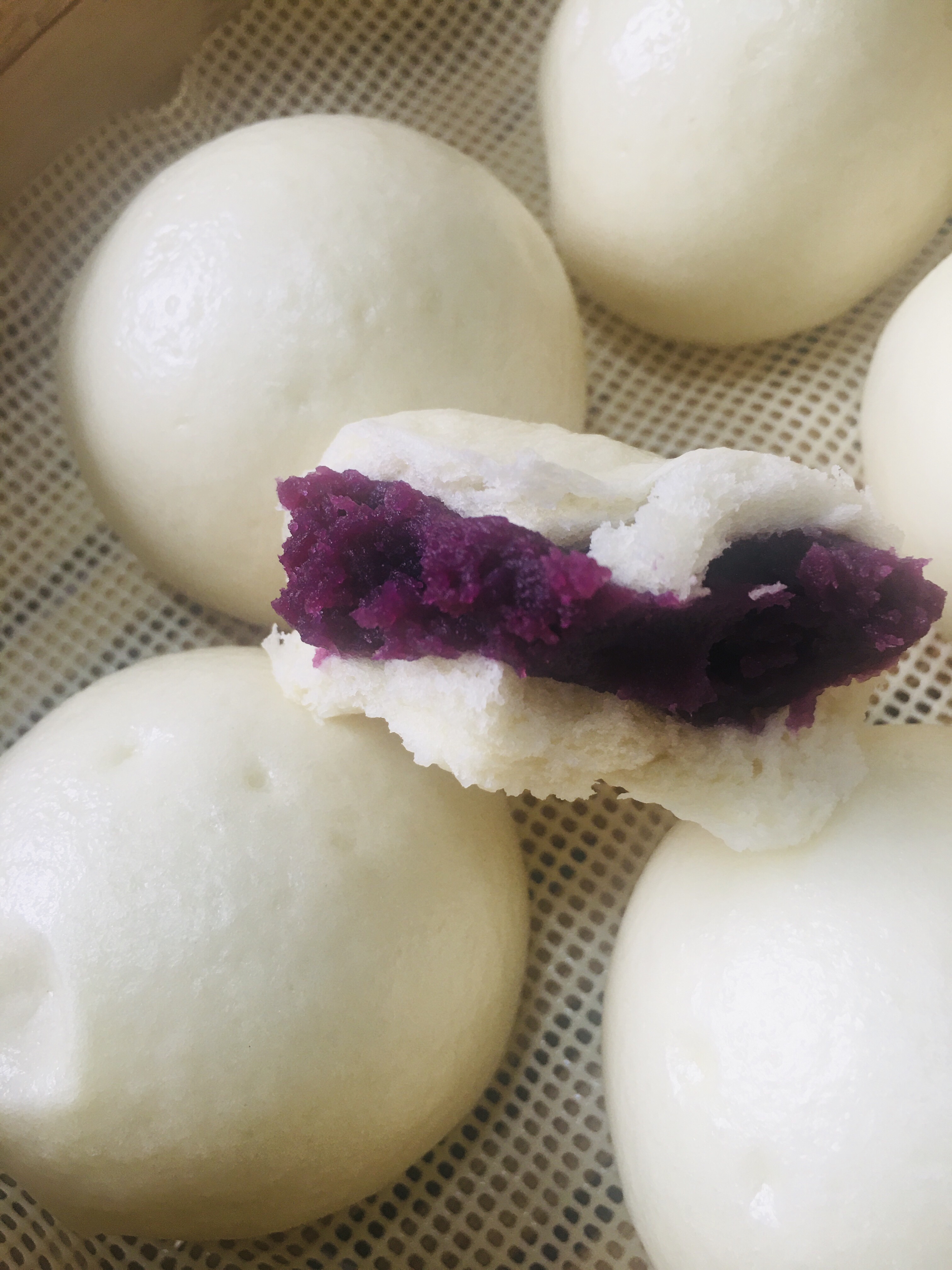 紫薯/红豆馅包的做法