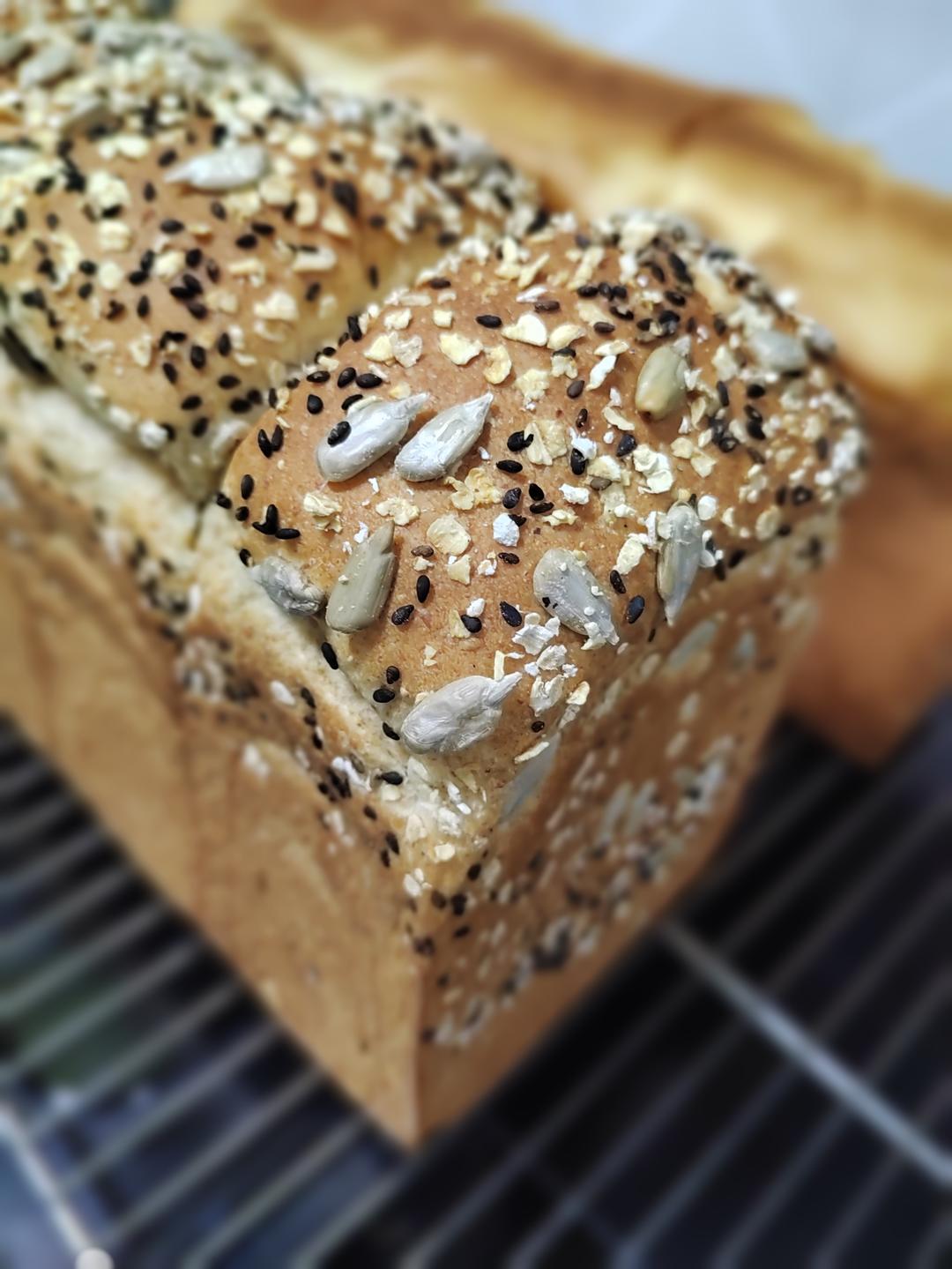 低糖高纤软妹子——杂粮全麦吐司🍞