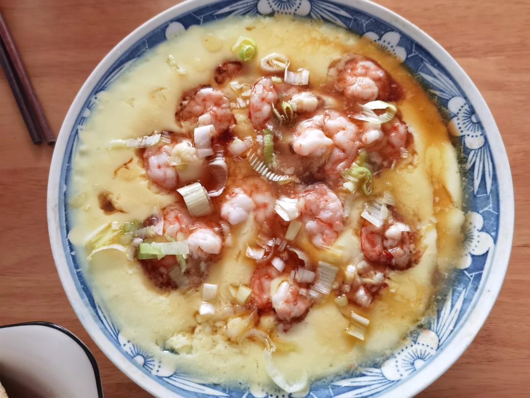 虾仁豆腐蒸水蛋