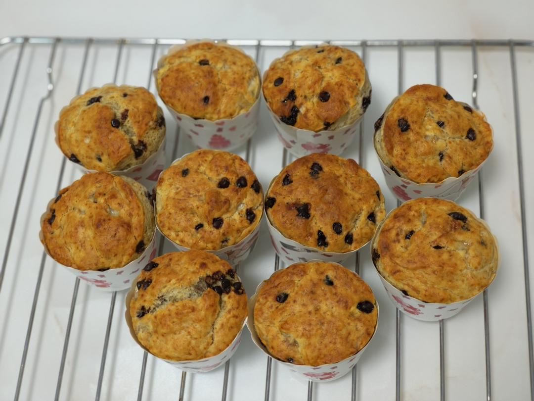 搅一搅就成功的【香蕉巧克力马芬】