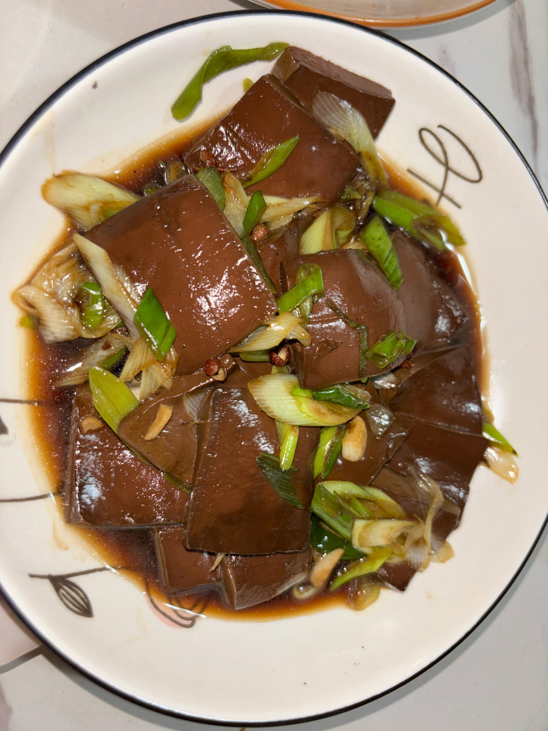 大葱冒鸭血（炒鸭血）