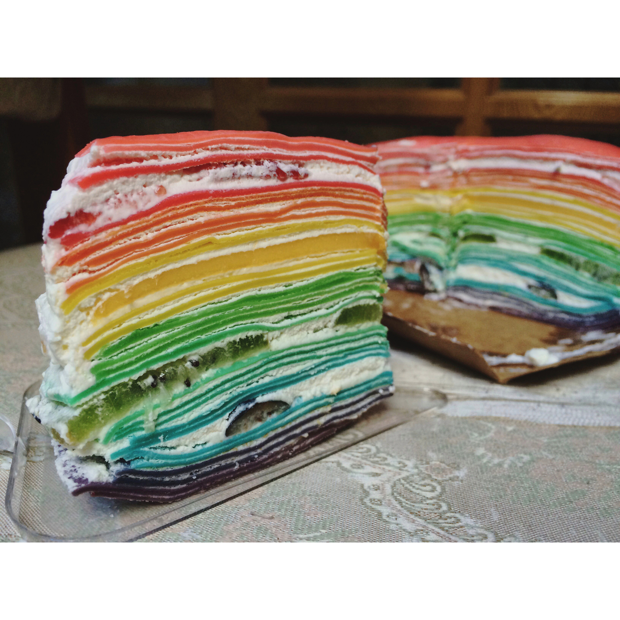 彩虹千层蛋糕 彩虹可丽饼(Mille Crepe Cake)