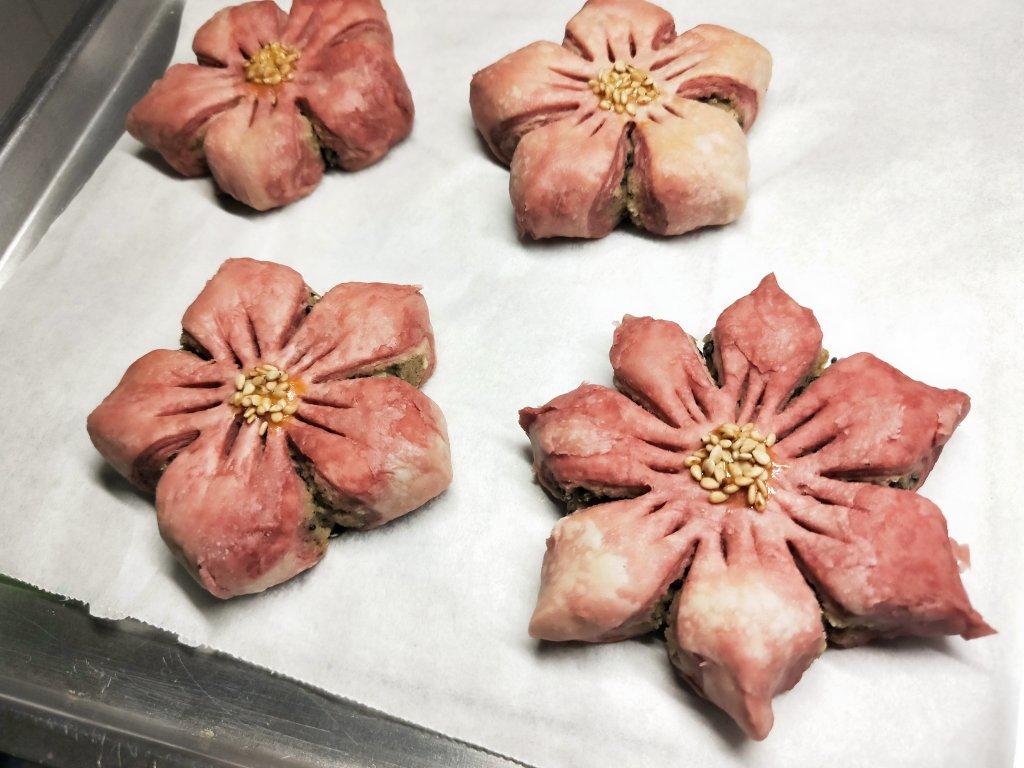 🌸花都开好了--步骤超详尽的桃花酥(无色素!火龙果版)