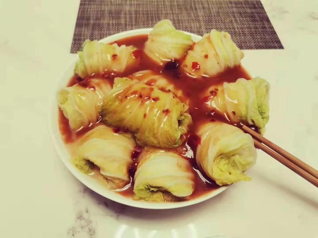 好吃不胖❗️巨简单，有福有财豆腐鸡蛋白菜卷～