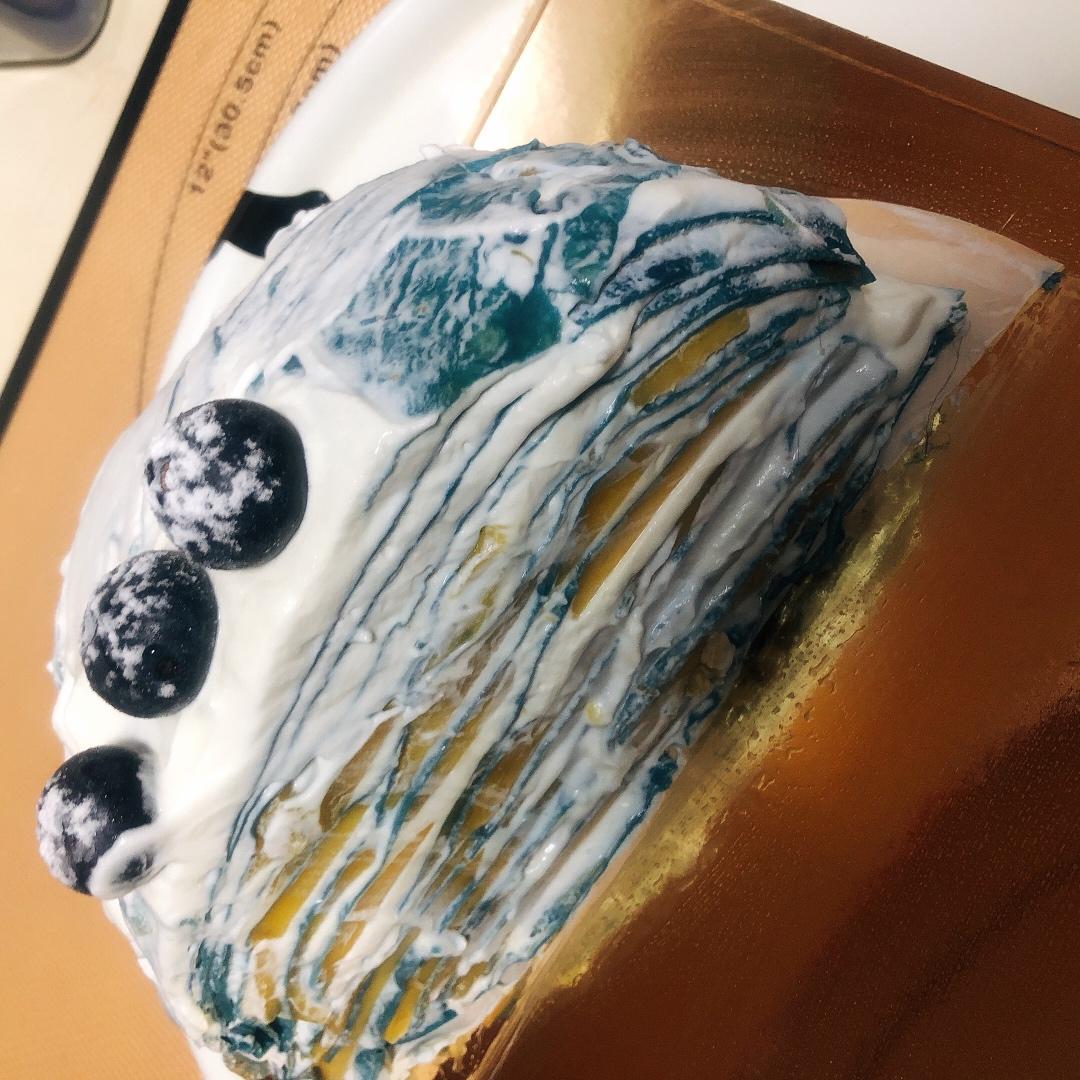 雾霾蓝千层蛋糕（蝶豆花粉）