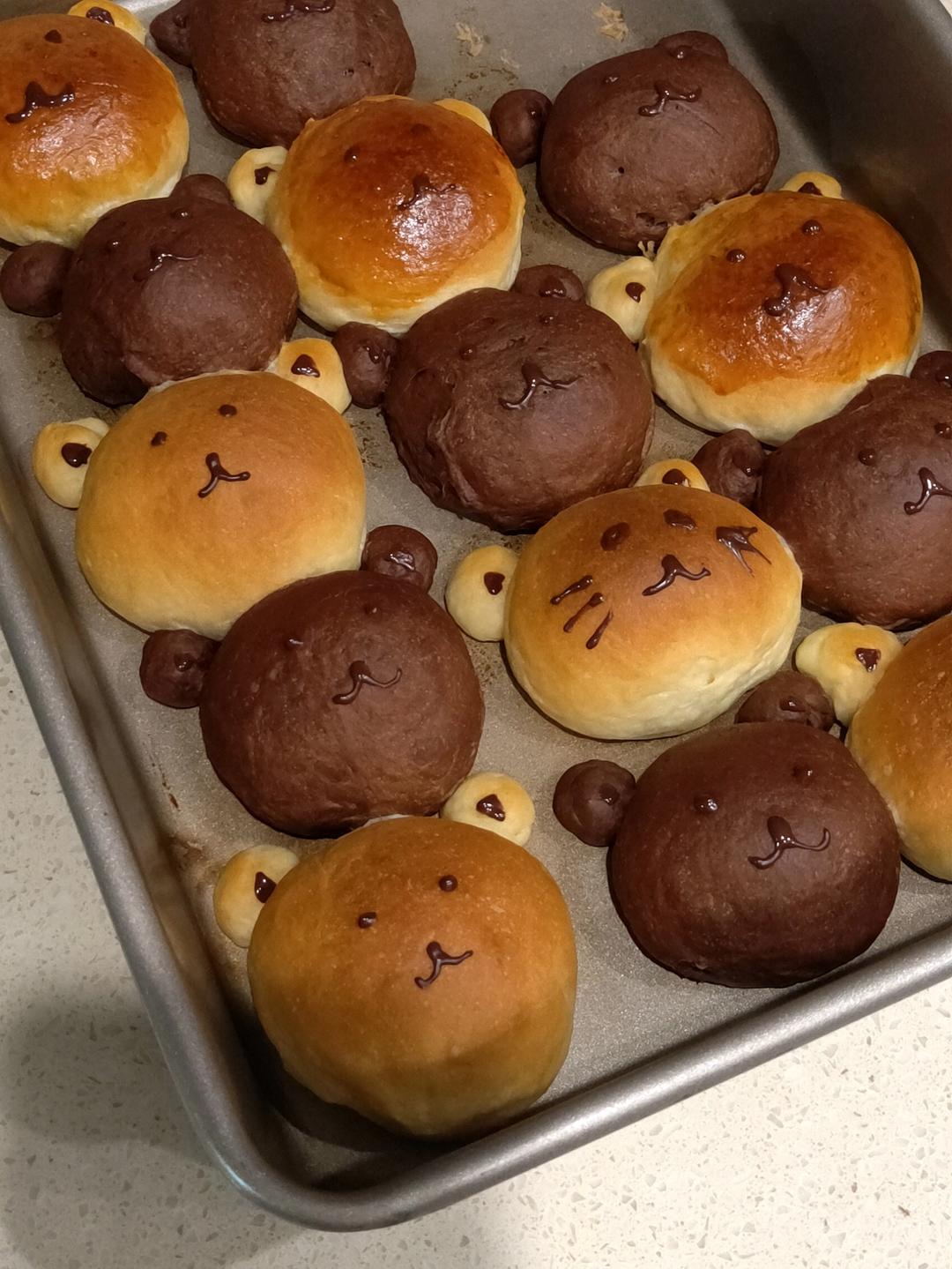 一次发酵网红小熊挤挤面包简单易做