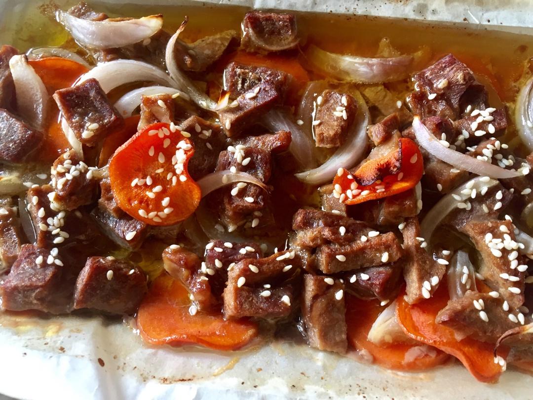 懒人电烤箱烤牛排块