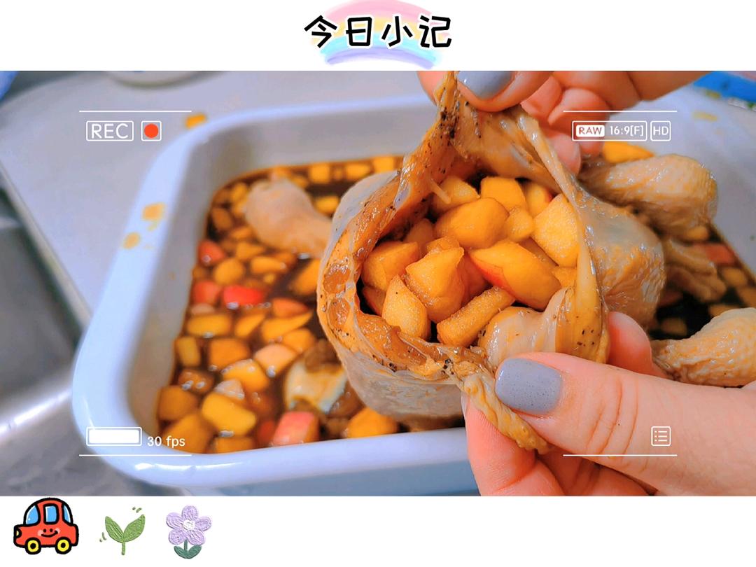 苹果🍎时蔬蜜汁烤鸡！烤全鸡（含烤完体验，一定要试试！！）