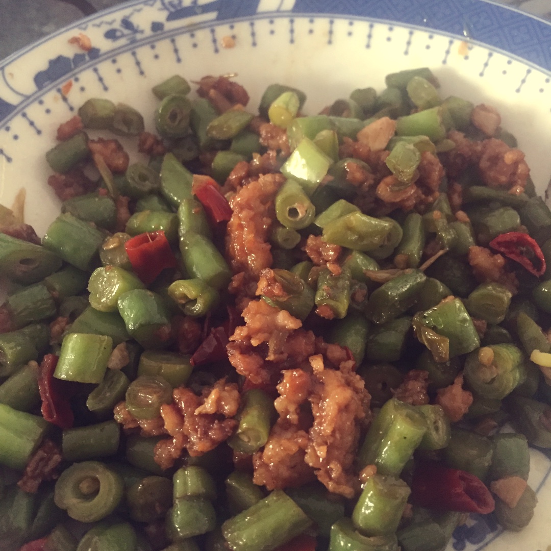 肉沫豆角下饭菜