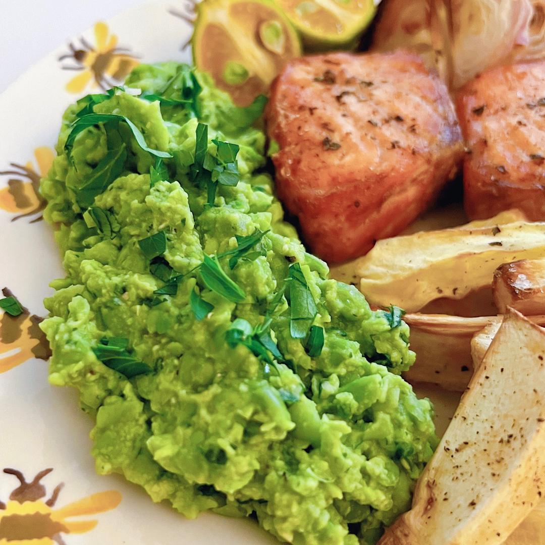 【豌豆薄荷酱配防风草根的做法步骤图】funjoy_下厨房