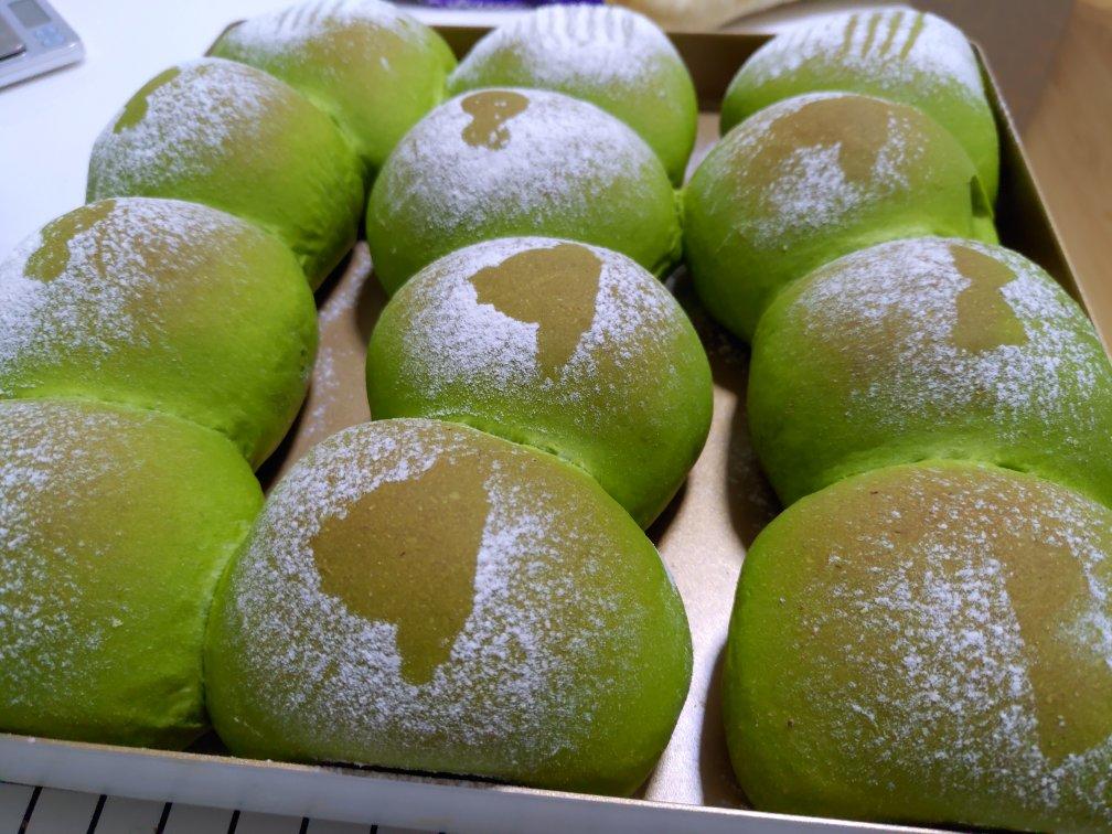 抹茶红豆软面包