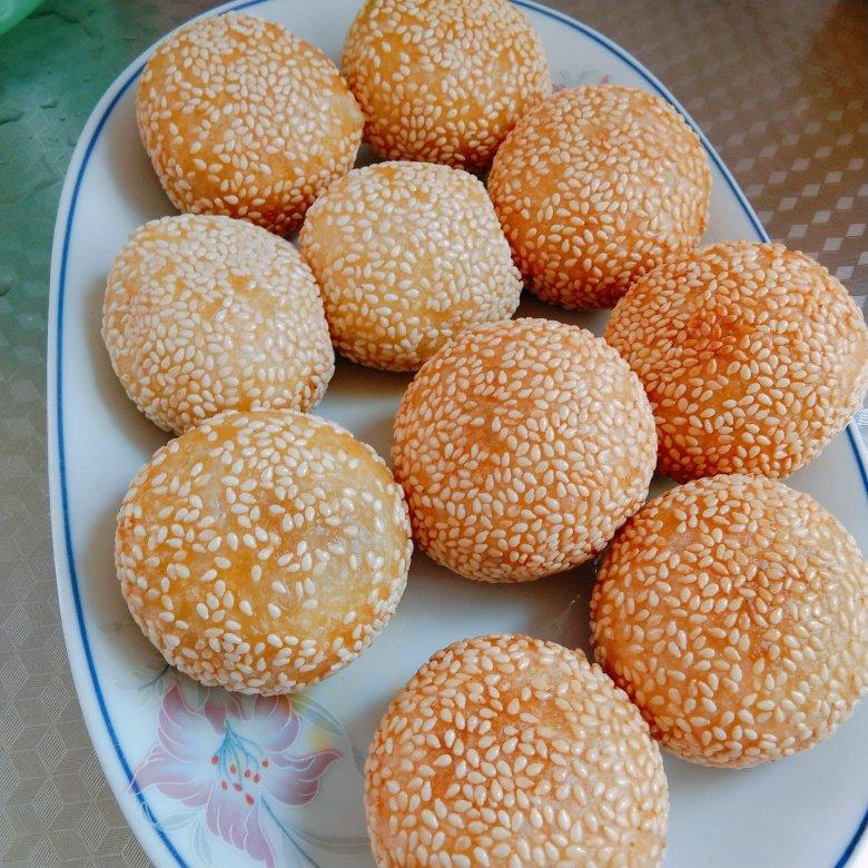 快手早餐👉酥脆香甜软糯的空心麻圆🍡