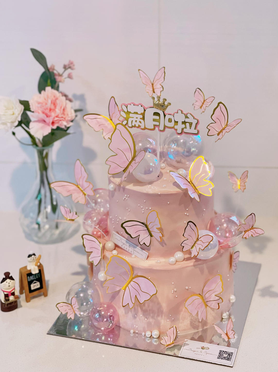 双层戚风水果蛋糕打桩