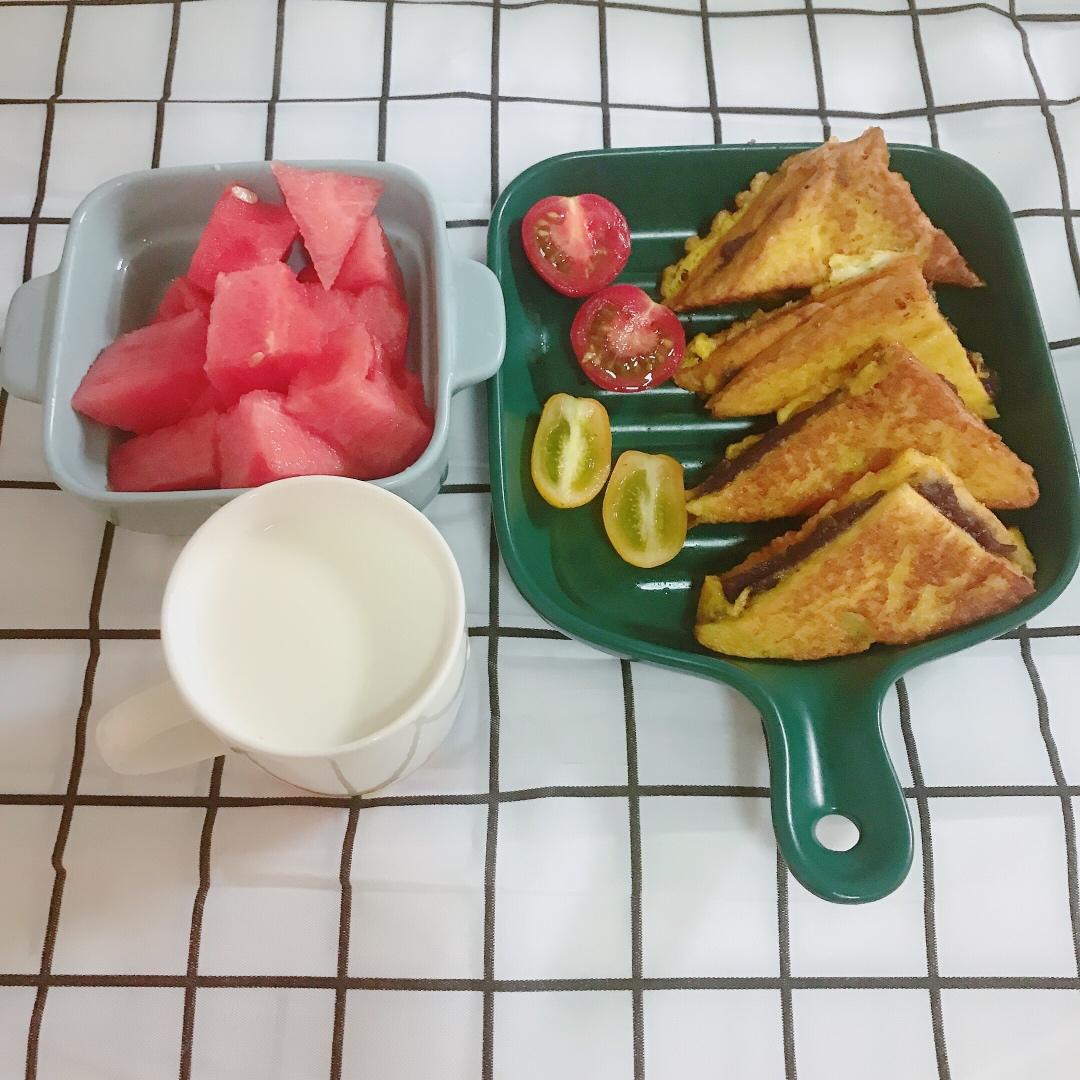 香蕉紫薯西多士