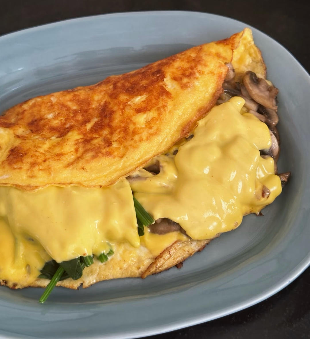 芝士蘑菇菠菜蛋饼