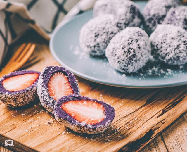 紫薯草莓球--懒人的轻食甜品的做法