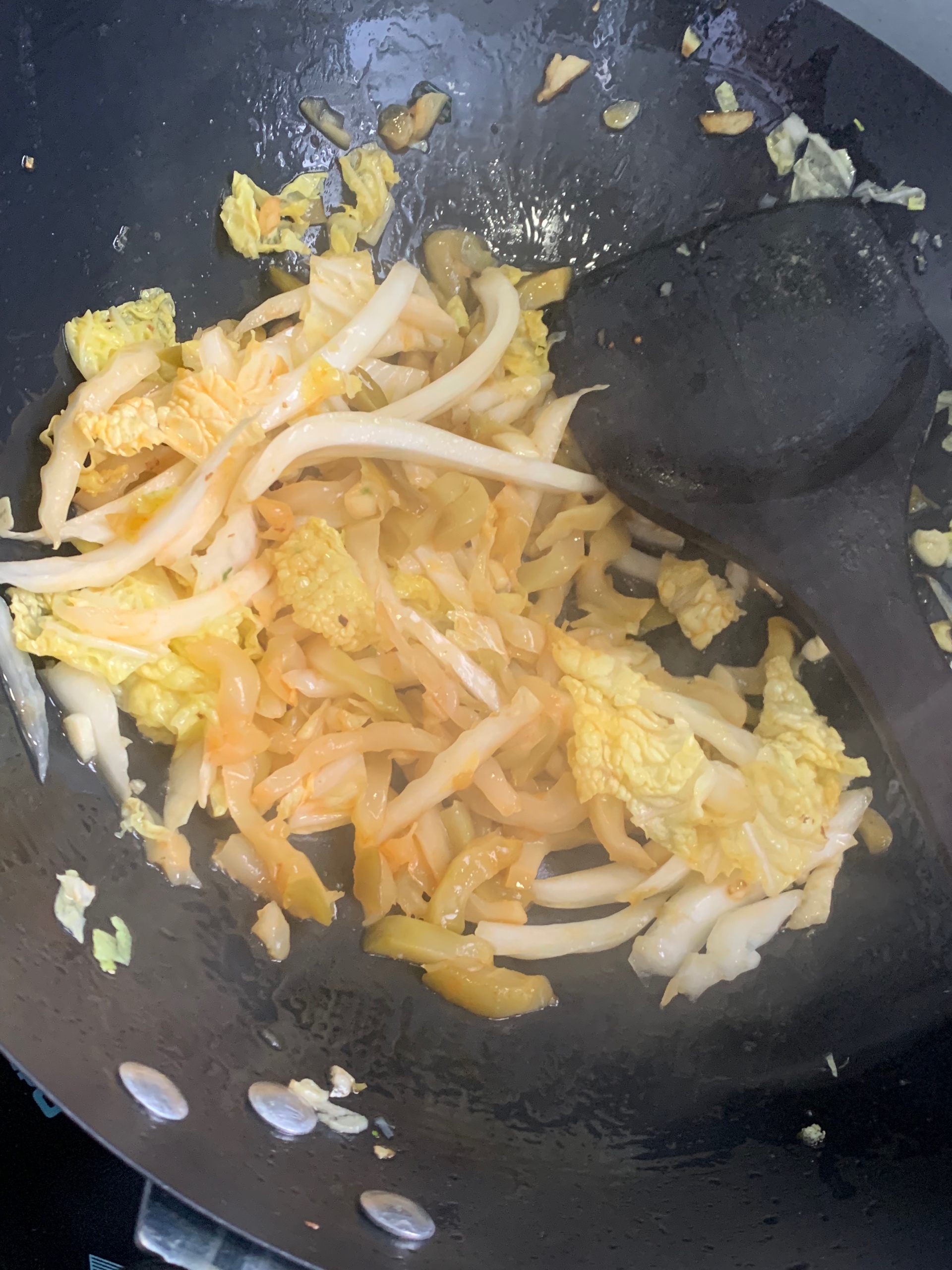 榨菜鸡蛋面片的做法 步骤4