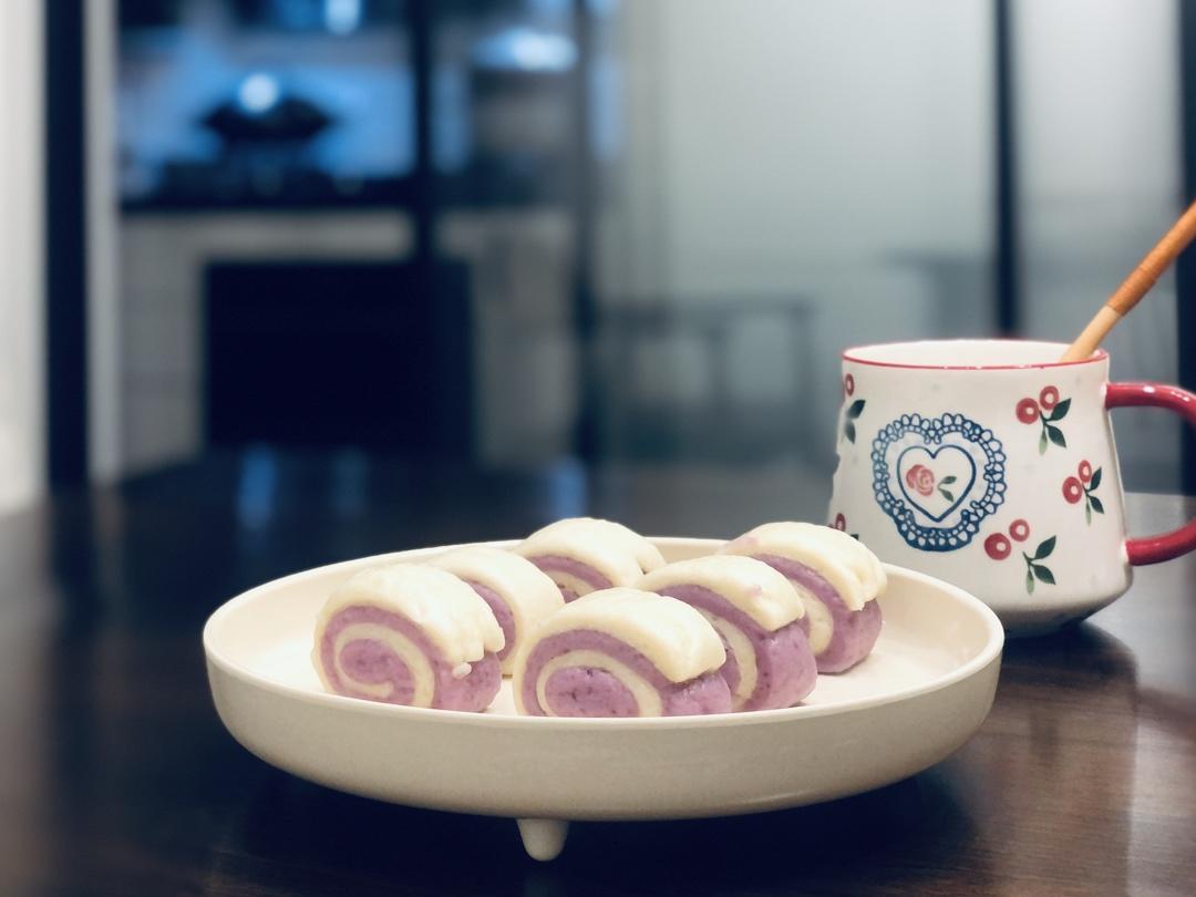 双色紫薯馒头 宝宝辅食食谱