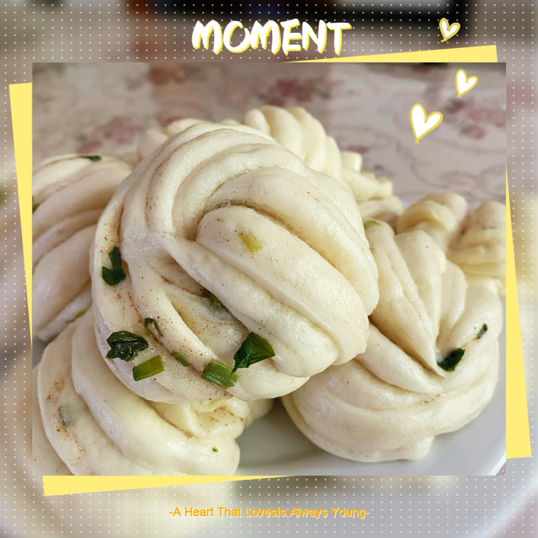 葱油花卷，一根筷子卷出漂亮的造型