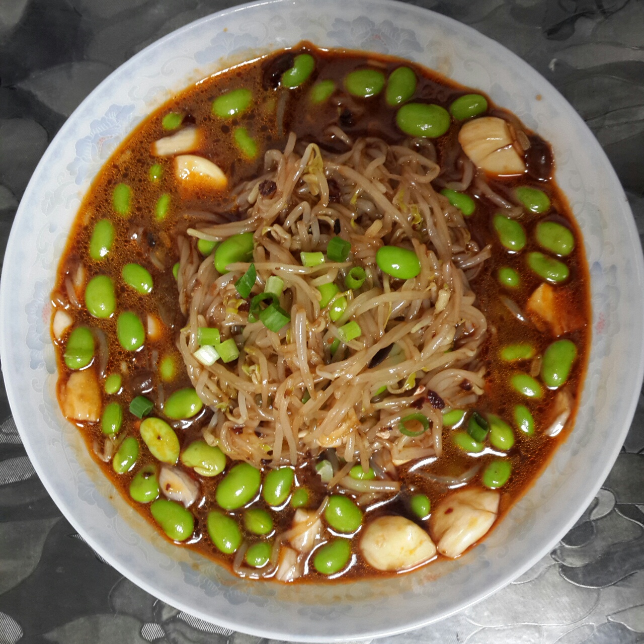 豆芽菠菜拌粉丝