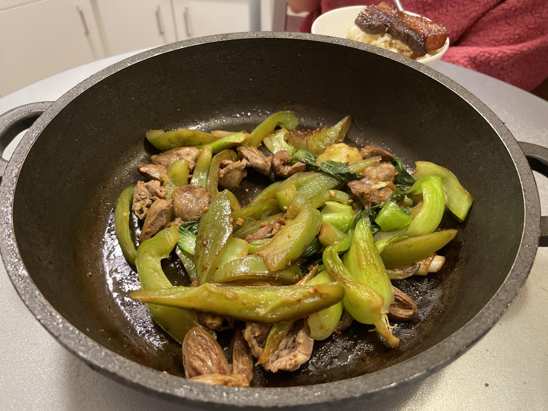 爆炒青椒鸡心
