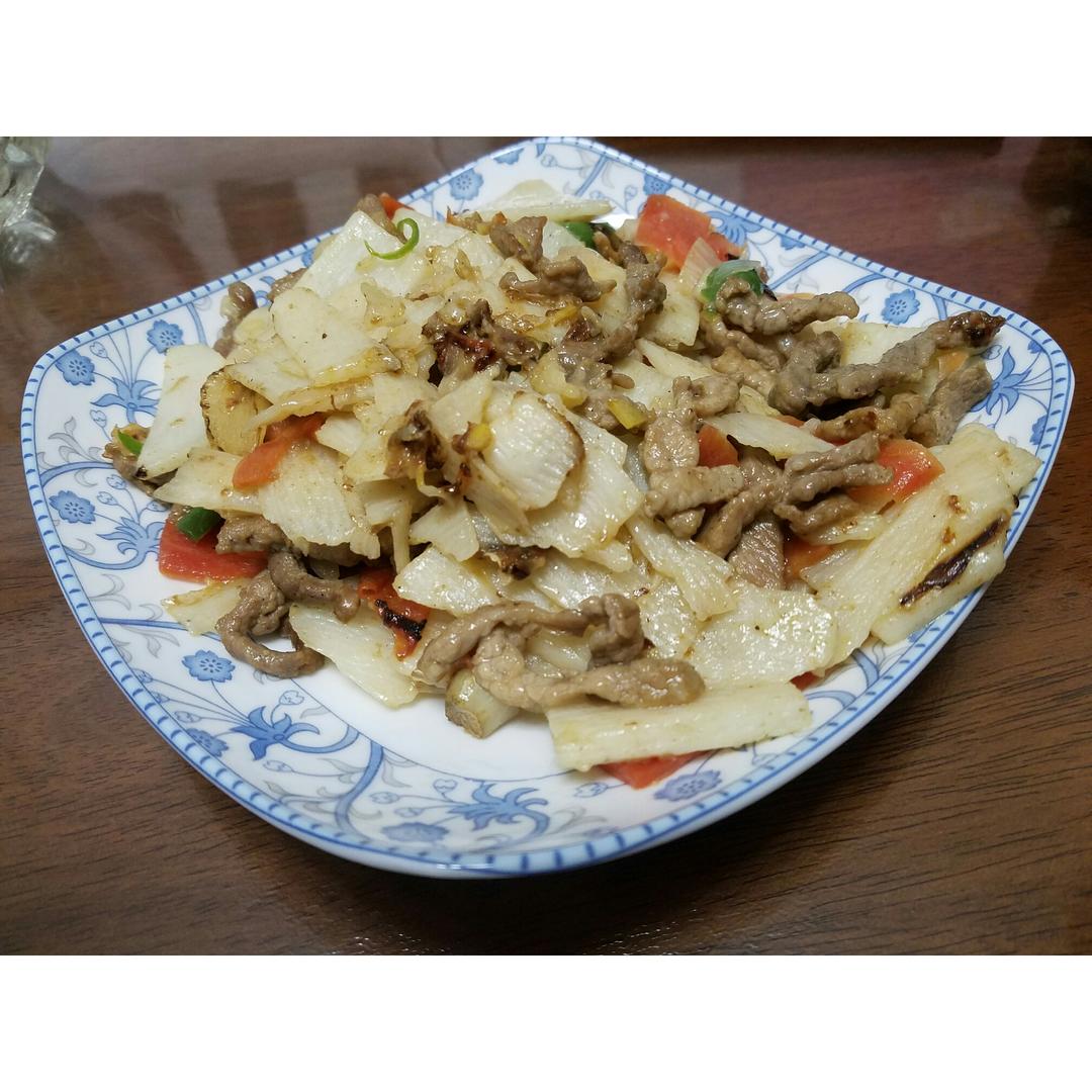 肉片炒山药